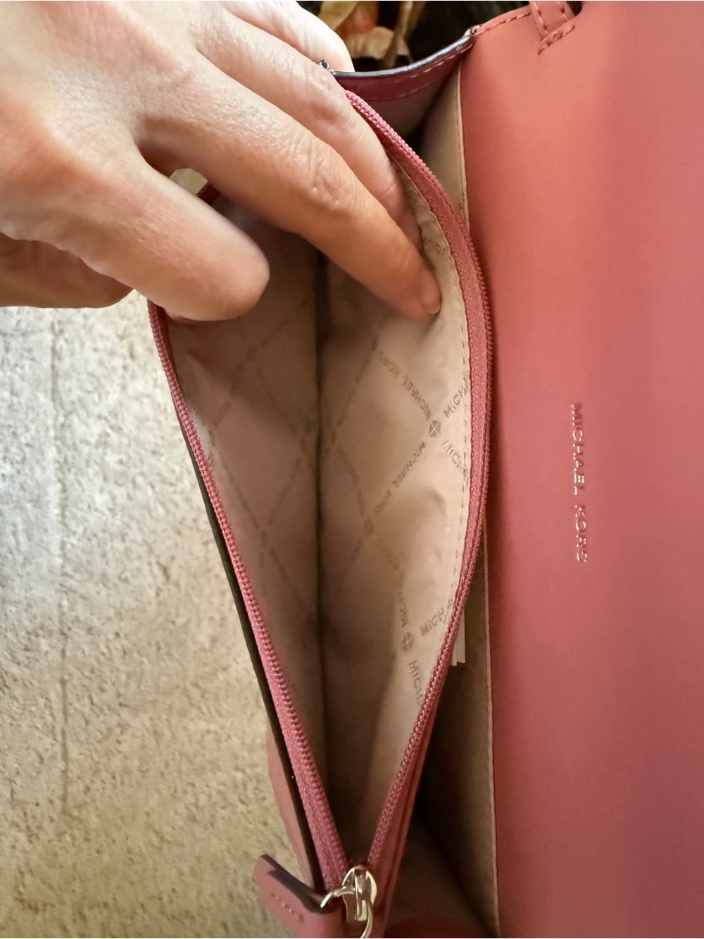Kenneth Cole Dusty Rose Pebbled Leather Crossbody Bag - Picture 6 of 8